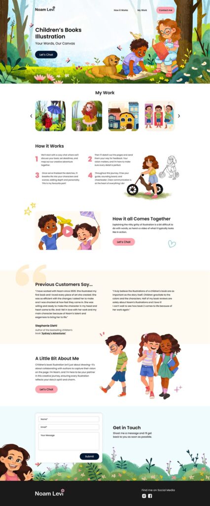 Children's book Illustration website layout