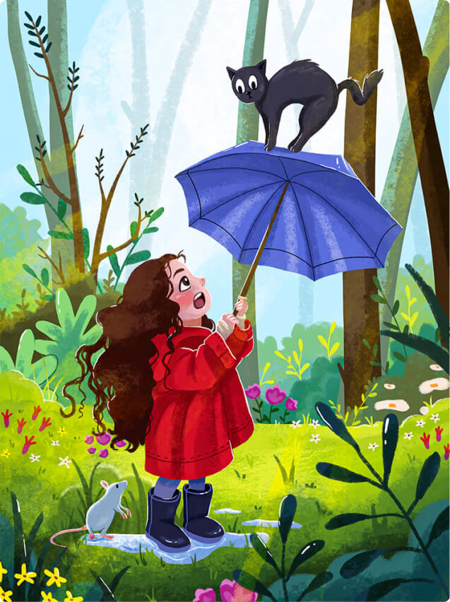 Children book illustration UI