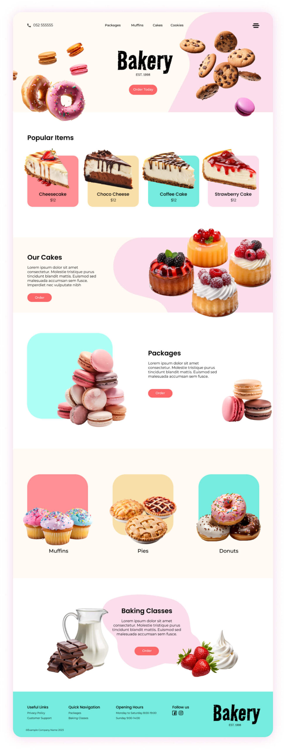 Bakery website design